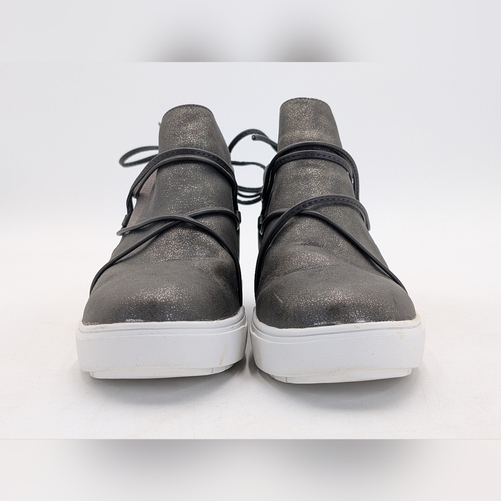 Yellow Box Maureen Size 8M Metallic Grey High-Top Sneakers Cushioned Memory Foam - Picture 12 of 16